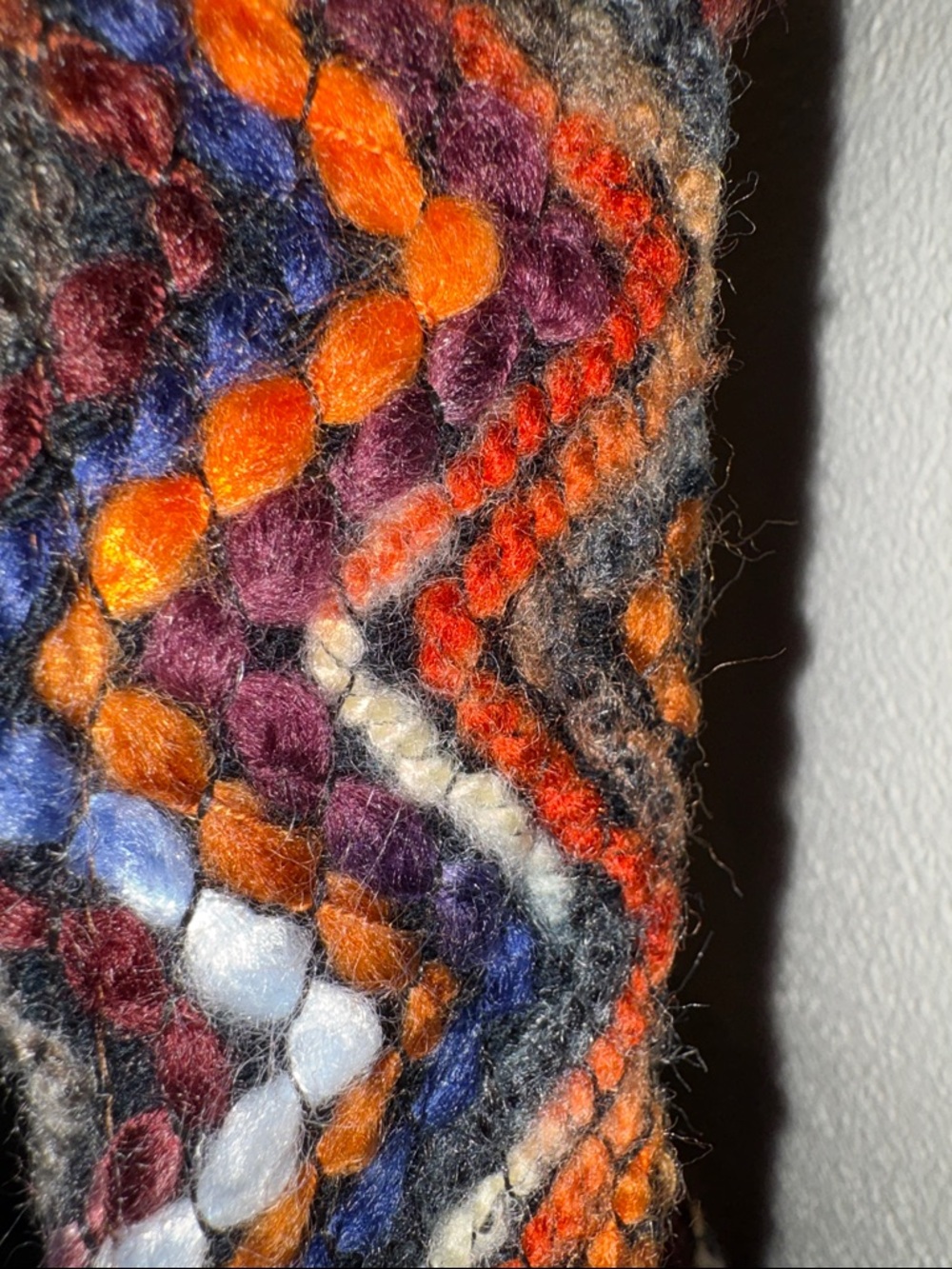 Chevron Crochet Drawstring Bucket Bag - Multicolor - Picture 10 of 14